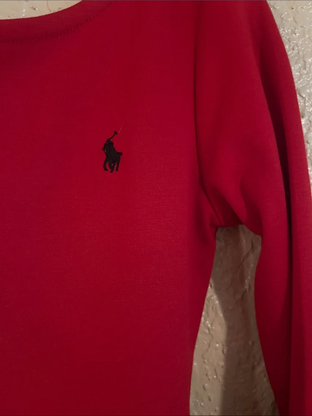 Ralph Lauren Bright Red Long Sleeve Pleated Kids Dress